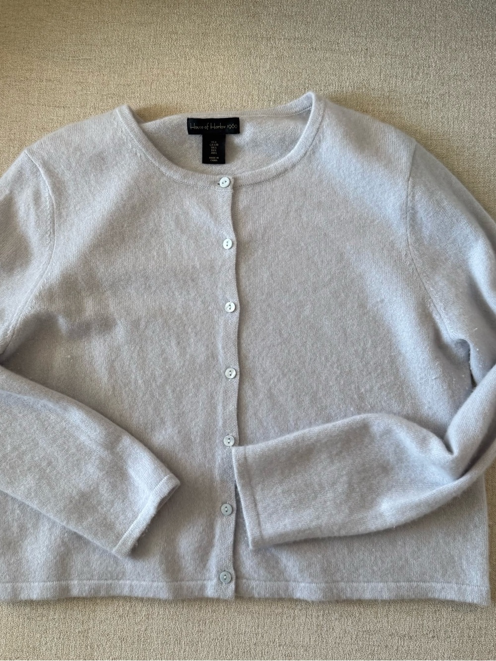House of Harlow Soft Crewneck Cashmere Cardigan